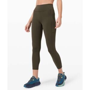 Lululemon Invigorate High-Rise Tight 25" Dark Olive Green Size 2 Run Gym Workout